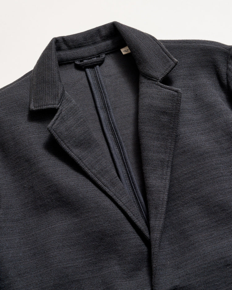 Ottoman Knit Sport Coat in Carbon Blue