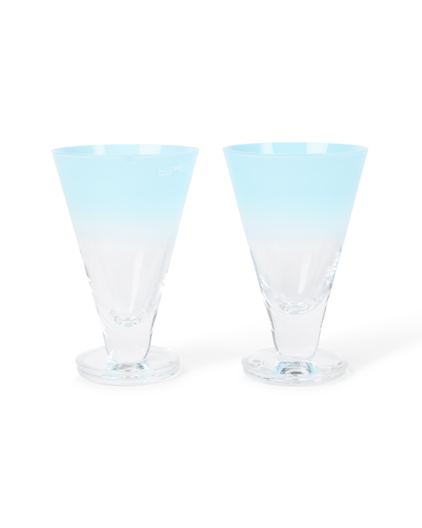 Large Gradient Stemmed Glass Set of Two