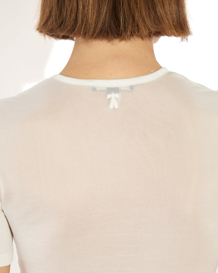 Semi-Sheer Luna Tee in Blanc