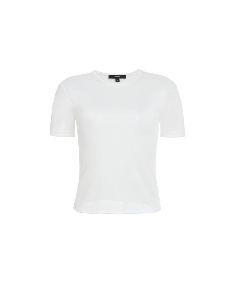 Semi-Sheer Luna Tee in Blanc