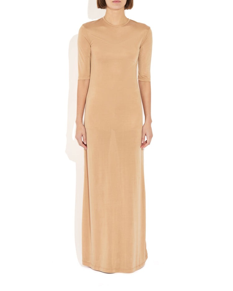 Semi-Sheer Ramya Dress in Caramel
