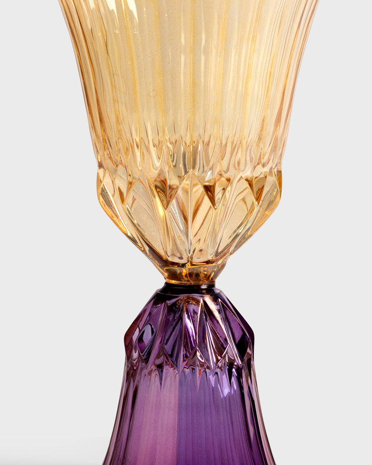 Sardegna Crystal Stemmed Glass in Amber & Purpura