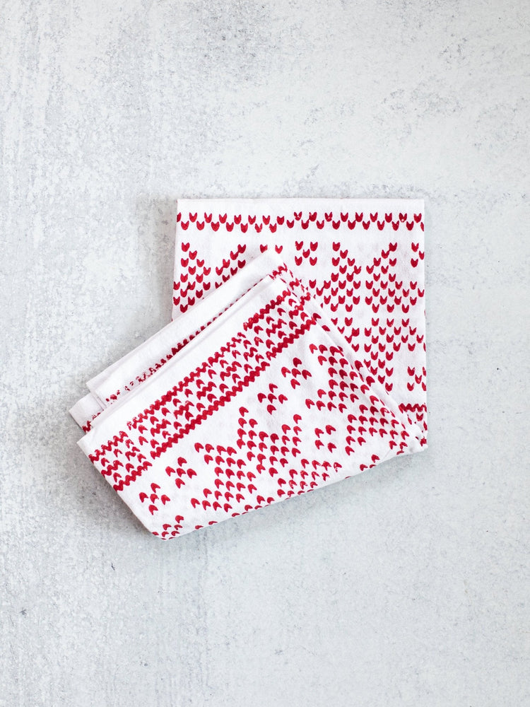 Tea Towel in Sweater, Red
