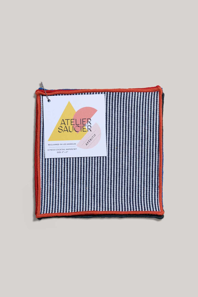 Americana Stripe Cocktail Napkin, Set of Four
