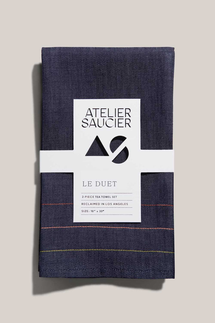 Denim Jewel Tea Towel, Set of Two