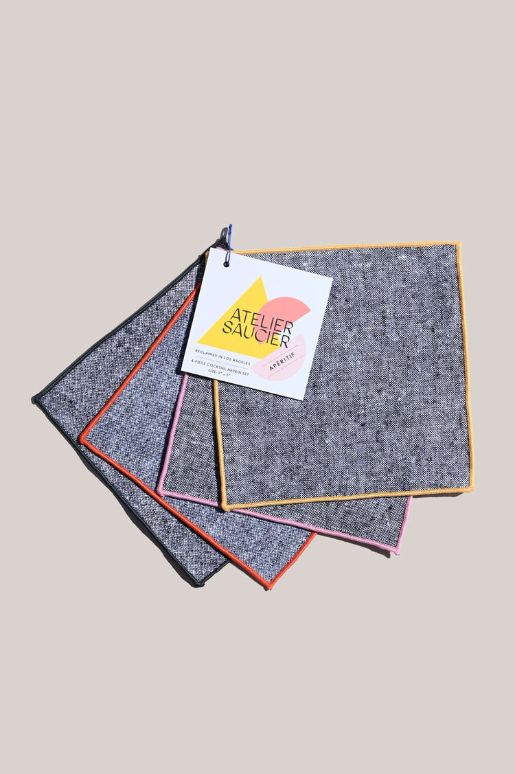 Rainbow Chambray Cocktail Napkin, Set of Four