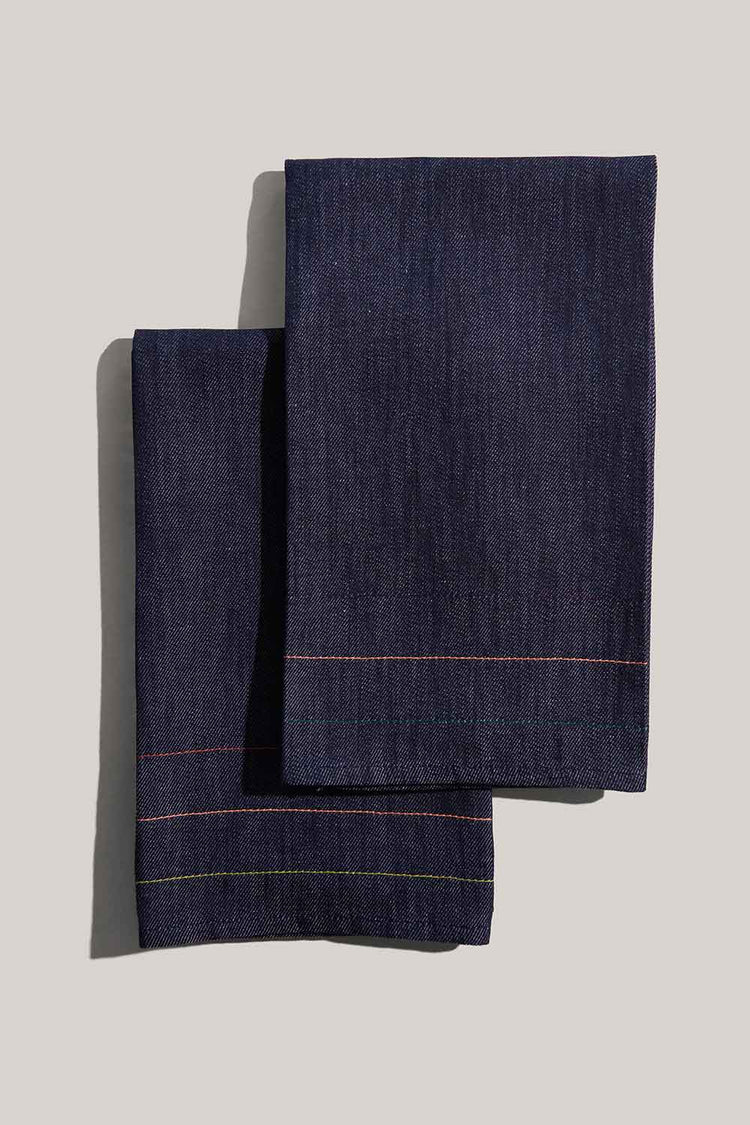 Denim Jewel Tea Towel, Set of Two