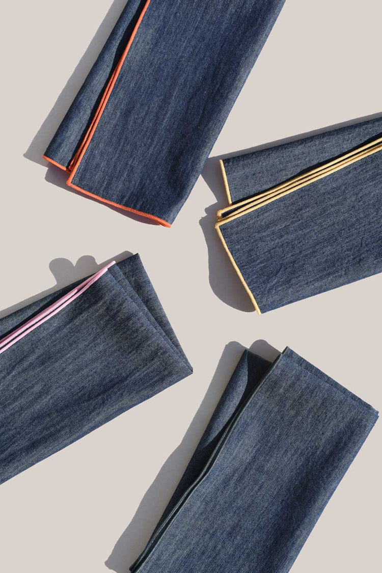 Rainbow Denim Napkin, Set of Four