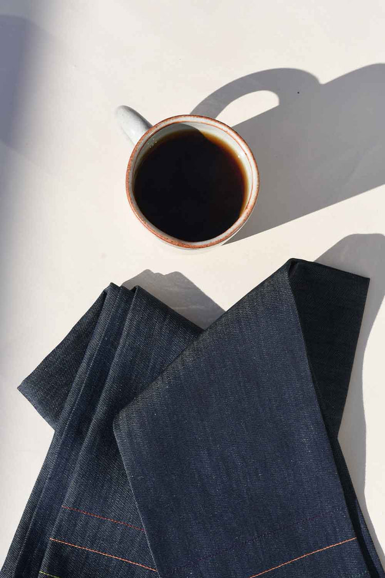 Denim Jewel Tea Towel, Set of Two