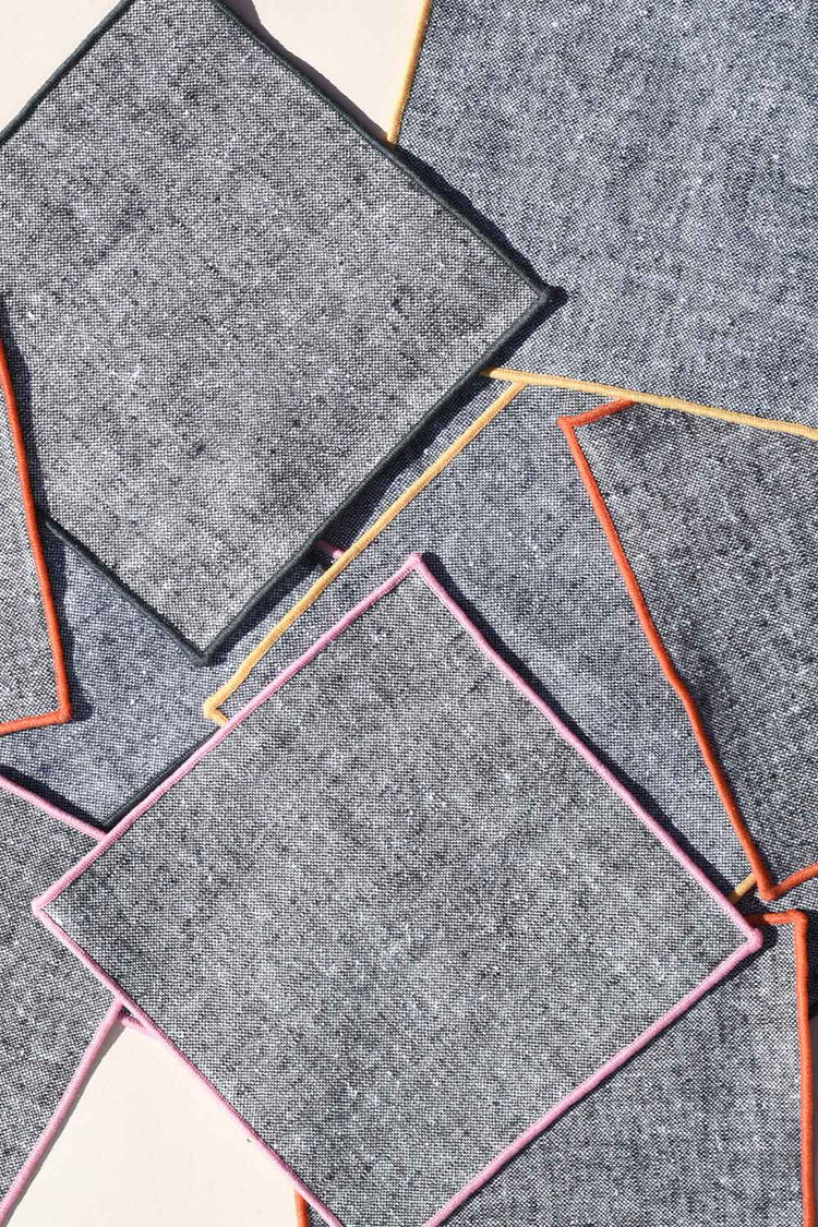 Rainbow Chambray Cocktail Napkin, Set of Four