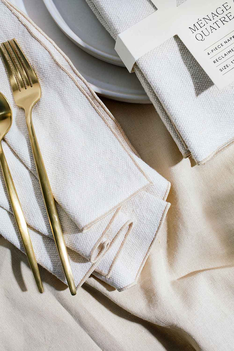 Cream Burlap Crème Napkin, Set of Four