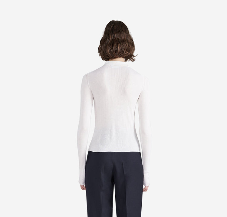 Odette Quarter Zip Polo in White
