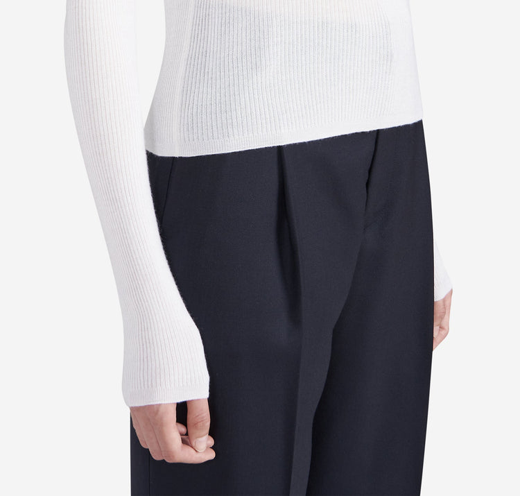Odette Quarter Zip Polo in White