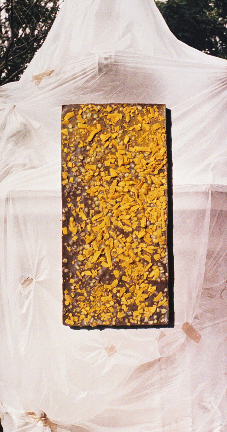Puffed Quinoa, Coconut, and Turmeric Chocolate Bar