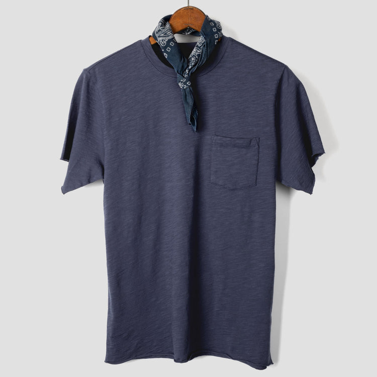 Pocket Cotton Tee in French Blue