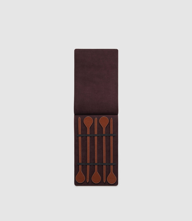 Napkin Rings in Buffalo Cognac, Set of 10