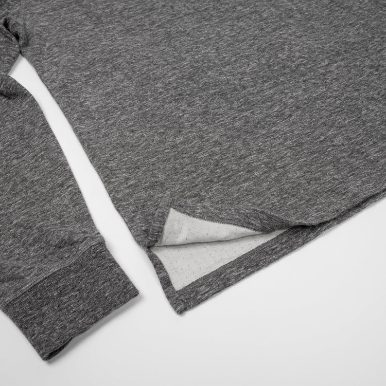 Fields Double Knit Henley in Grey Heather