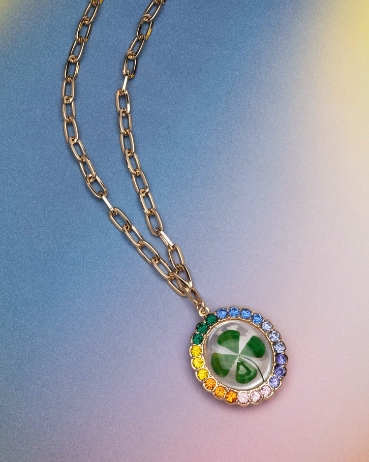 Lucky Streak Real Four-Leaf Clover Necklace