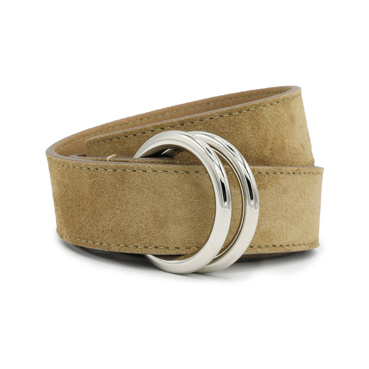 Men’s O-Ring Belt in Sand Suede