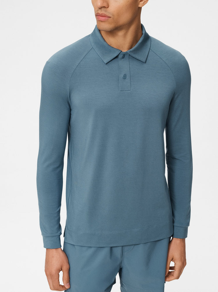 Natural Long Sleeve Tennis Polo