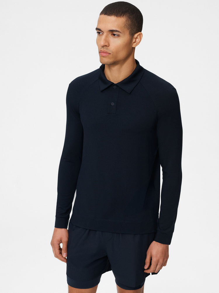 Natural Long Sleeve Tennis Polo
