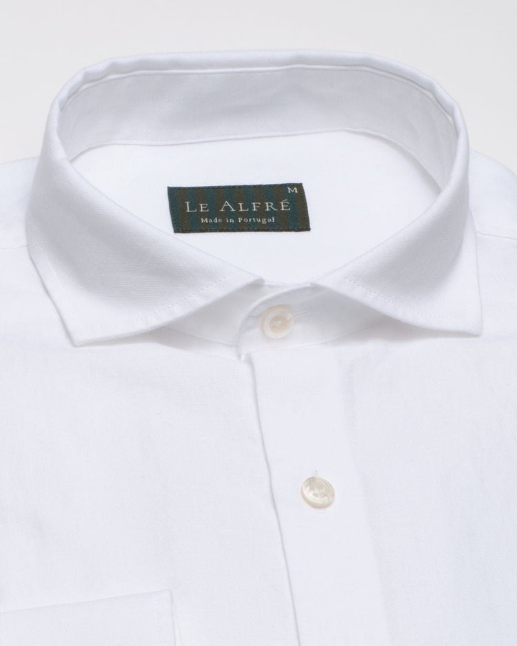 Classic White Linen-Blend Shirt