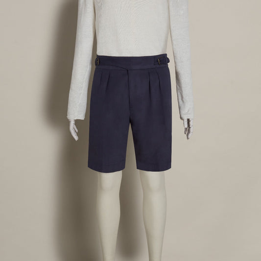 Brushed Cotton Gurkha Shorts in Navy