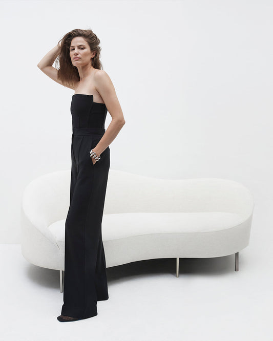 Double Face Architectural Bustier in Black