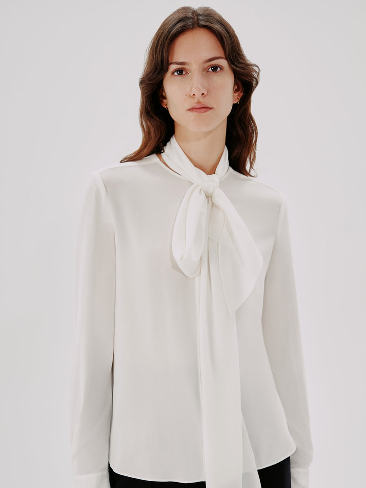 Bow Blouse in White