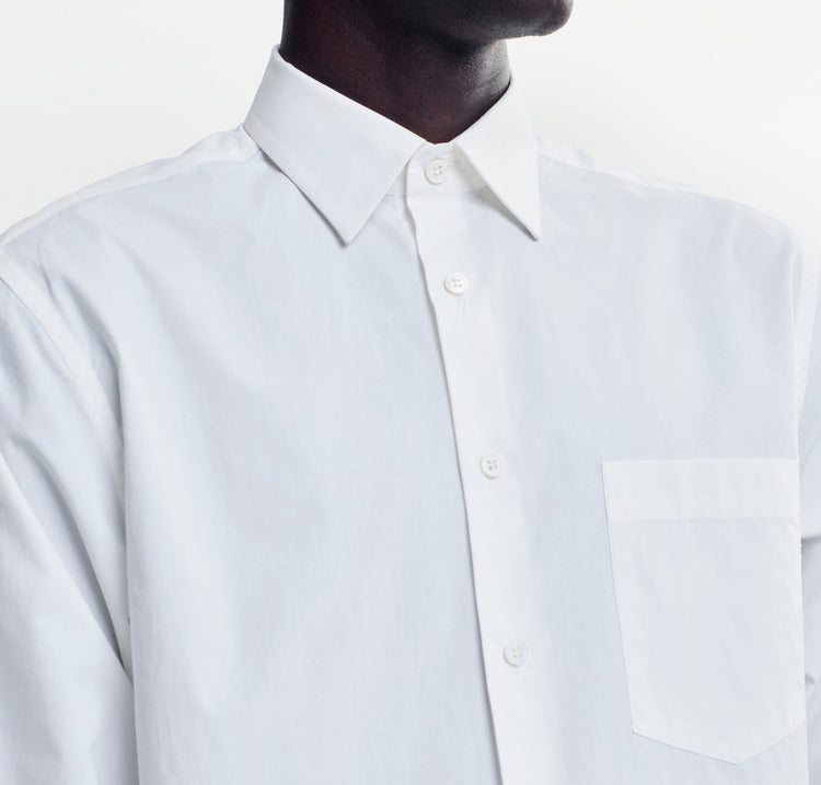 Henry Poplin Shirt in White