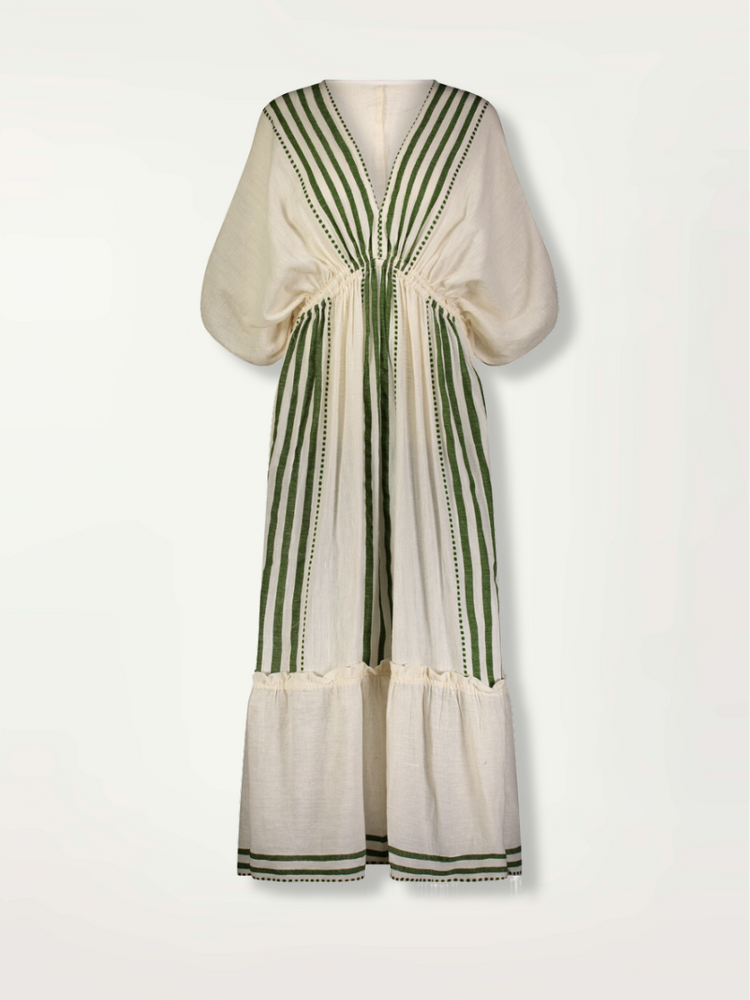 Leila Plunge Dress in Eshe Green