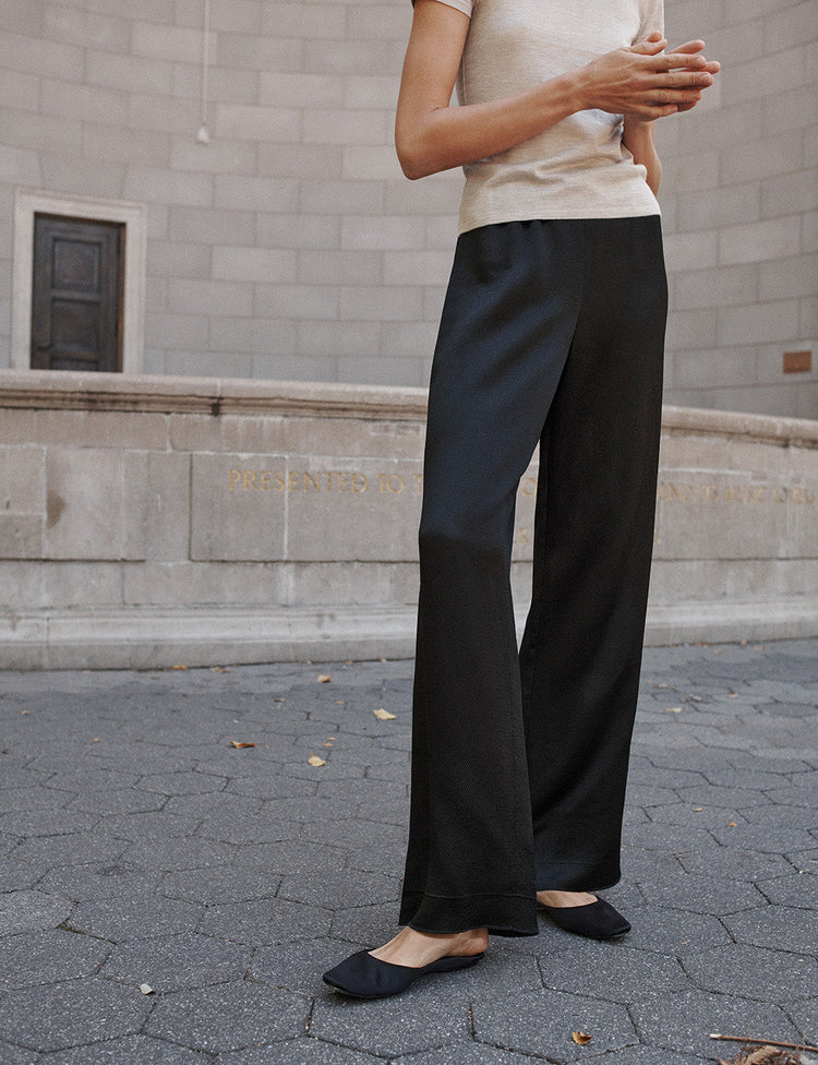 The Relaxed Pant in Hammered Satin