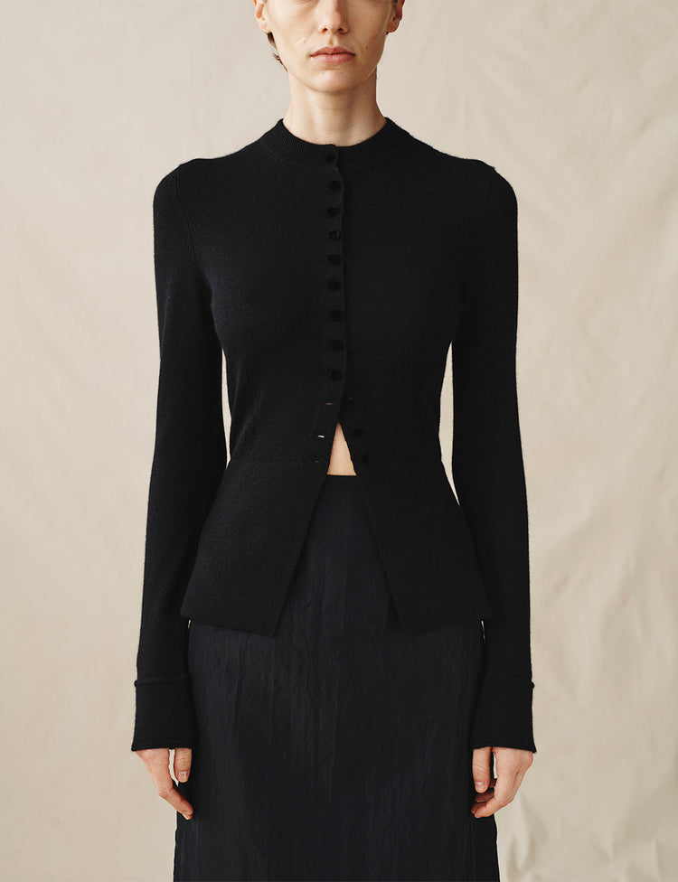The Sculpted Cardigan In Silk Cashmere