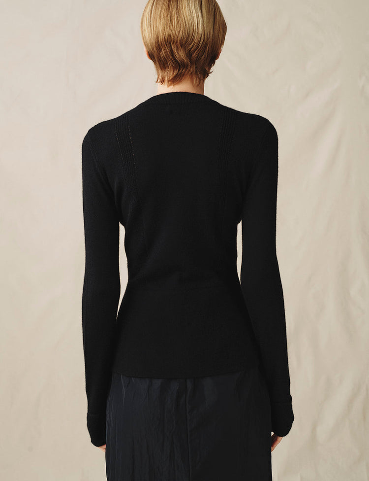 The Sculpted Cardigan In Silk Cashmere