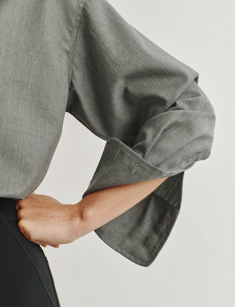 The Oversized Shirt in Lightweight Mélange Wool