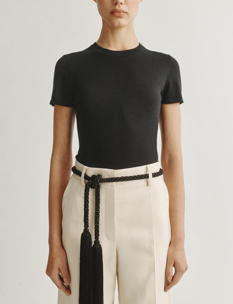 The T-Shirt in Cashmere and Silk in Black