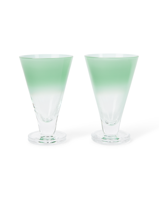 Large Gradient Stemmed Glass Set of 2