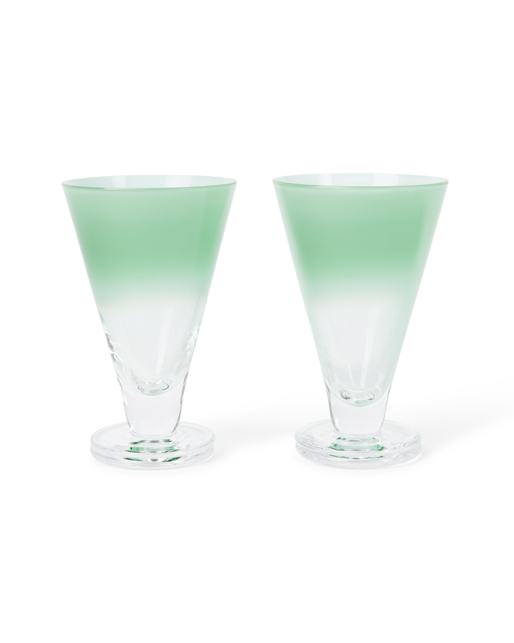 Large Gradient Stemmed Glass Set of 2