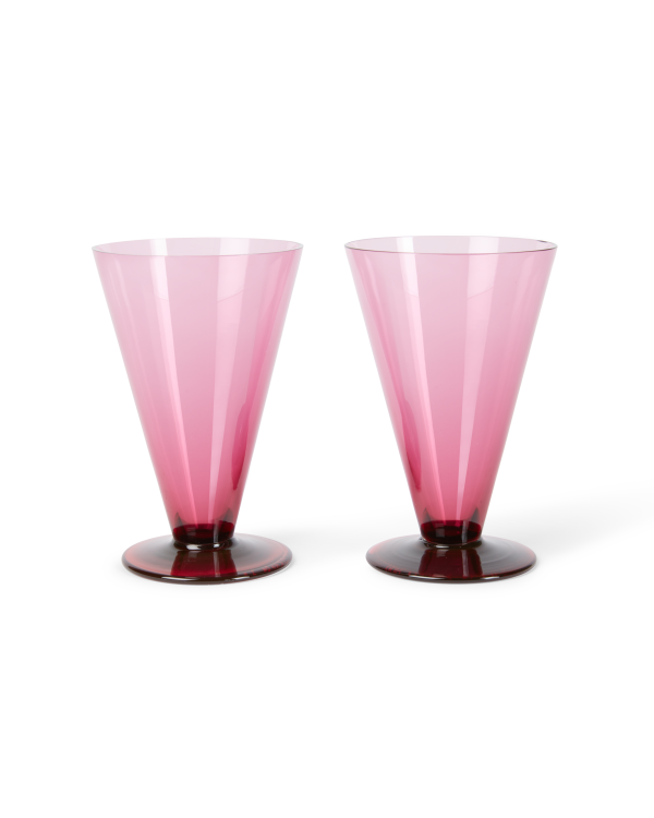 Small Colored Stem Glass, Set of 2