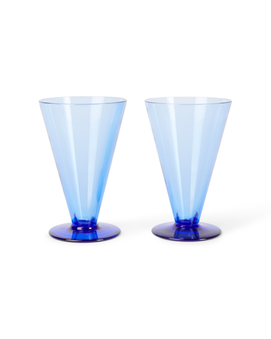 Small Colored Stem Glass, Set of 2