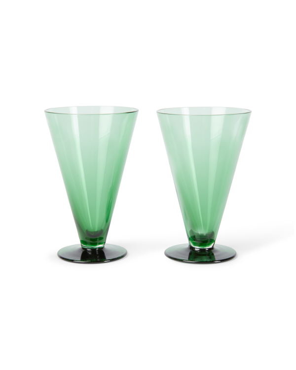 Small Colored Stem Glass, Set of 2