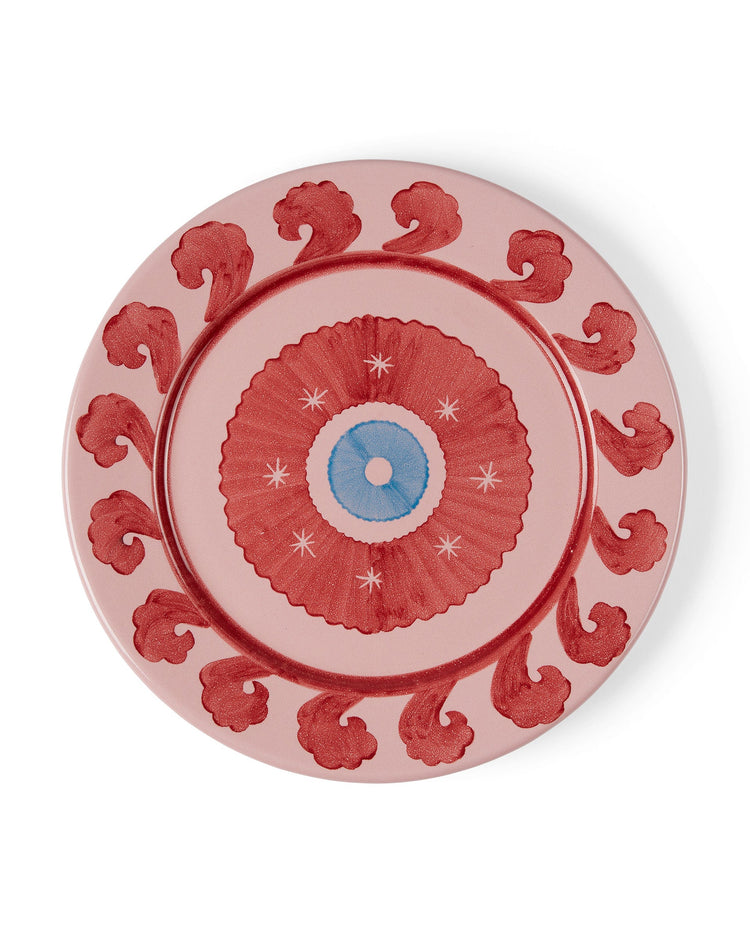 Circle Charger Plate in Pink & Red
