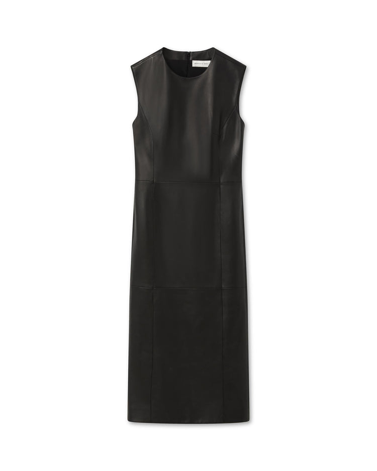 Grace Dress in Black Leather