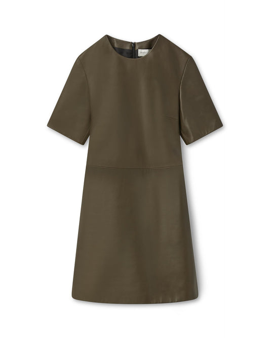 Tabitha Dress in Tobacco Leather