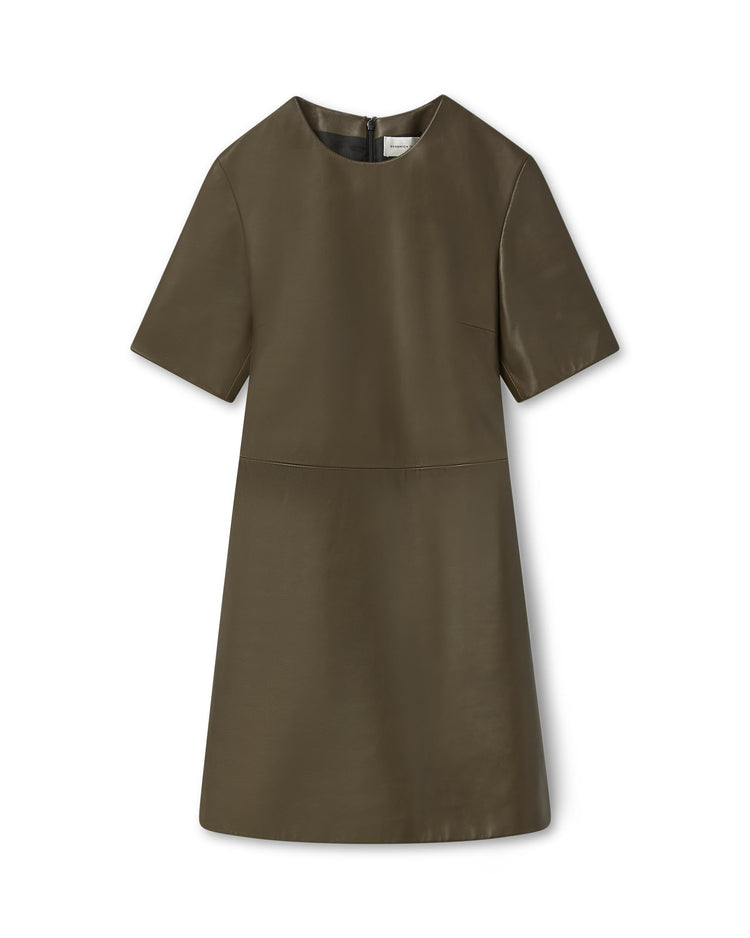 Tabitha Dress in Tobacco Leather
