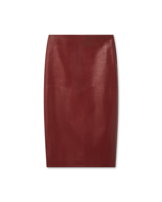 Nova Skirt in Burgundy Nappa Leather