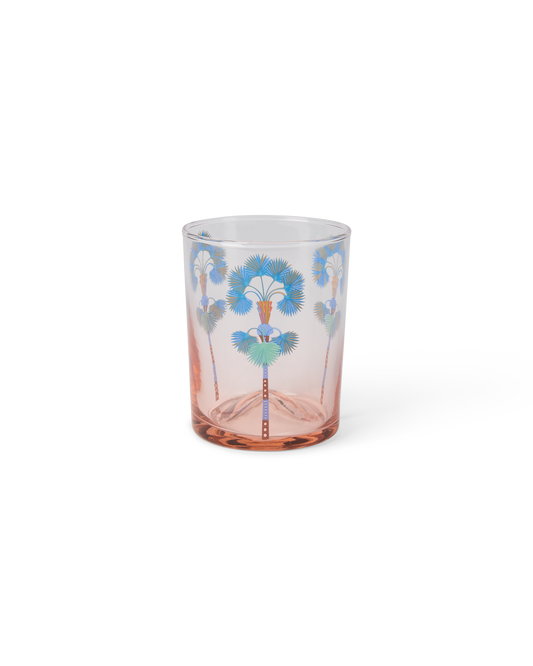 Palm Tumbler Glass in Pink