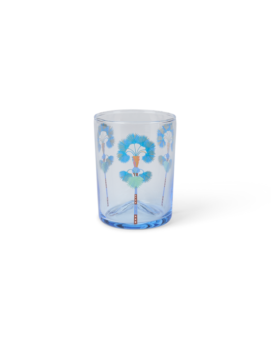 Palm Tumbler Glass in Blue