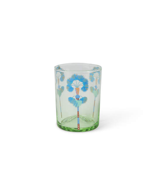 Palm Tumbler Glass in Green