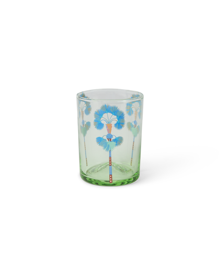 Palm Tumbler Glass in Blue
